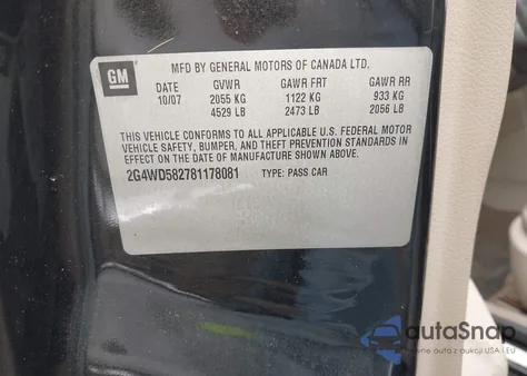 2008 Buick Lacrosse Cxl из США, поврежденный, VIN 2G4WD582781178081